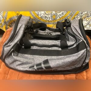 Grey and Black Adidas Gym Bag